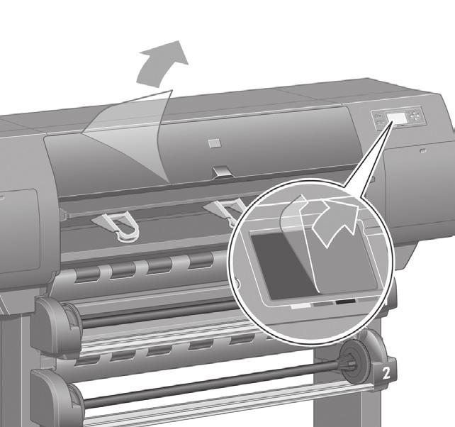 Then remove the two window inserts and the ink tube packing material.