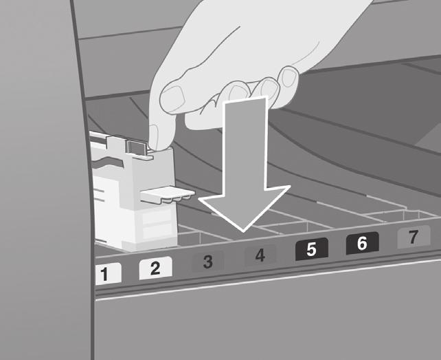 117 118 119 120 Insert the printhead cleaner into the slot of the correct color.