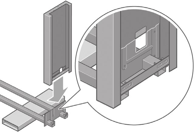 21 22 23 24 Fix the left leg to the cross-brace using two screws on the outer side of the leg.