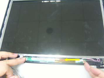 Separate lower side of LCD Front Putting in hands between LCD Panel and LCD Front.