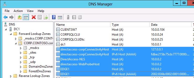 16. 또한, 아래와같이 DNS 에자동적으로 DirectAccess 서버구성과관련된