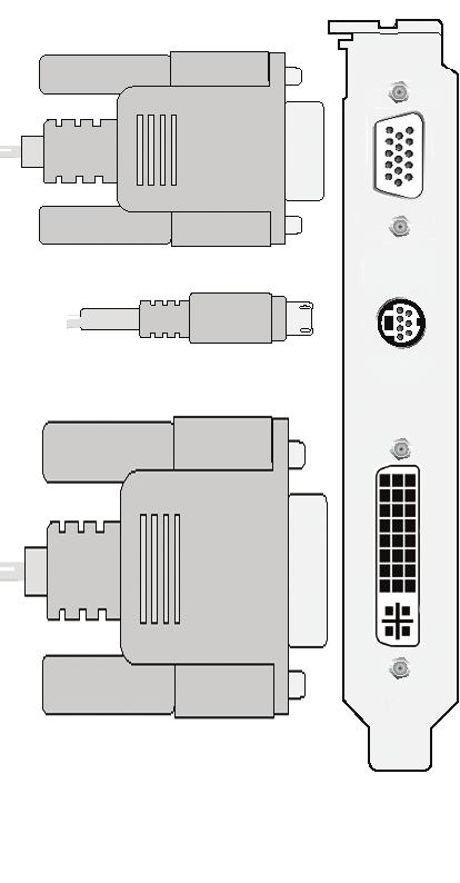 (15핀) TV 출력 DVI-I 커넥터 또는 D-Sub 출력 아날로그 LCD 모니터 아날로그 모니터