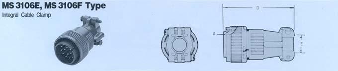 Straight Plug Straight Plug Port Type Box Mounting Receptacle (MS3102E / MS3102R refer to MS3102A) 90' Angle Plug (MS3108E / MS3108R refer to MS3108A) Shell Size B Min E P K D D1 M +0.79-0.
