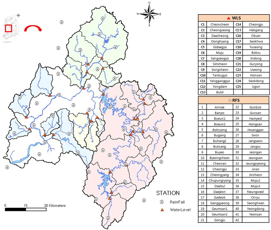 금강유역을대상으로한 GIS 기반의유역의유사성평가 39 Figure 1.