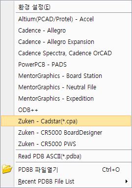 ZUKEN 주켄 (Zuken) 이합병한 Recal Redac 사의 CADSTAR 를지원하며, 주켄 (Zuken) 의 CR5000 의 PWS 와 BD(Board