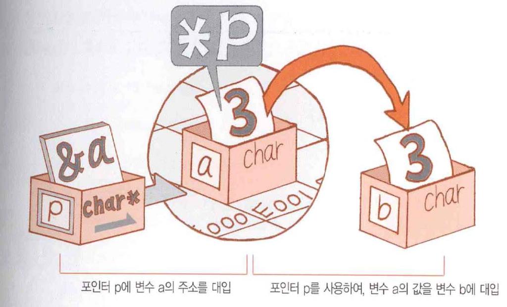 Pointers: a first look the indirection operator( 간접연산자 ) p = &a; b = *p; p