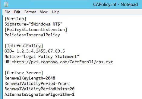 Notice="Legal Policy Statement" URL=http://pki.contoso.com/CertEnroll/cps.