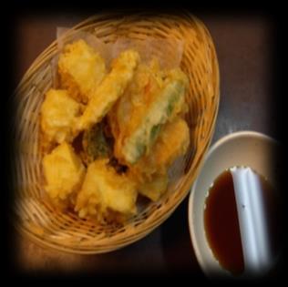 50 Six lightly battered and deep-fried tofu and assorted