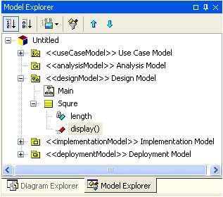 UML 모델에구성되어있는클래스등의자원에대한상세내역을조회하려면 < 그림 a1-3> 과같이 의 <<design model>> 을확장하면확인할수있다. < 그림 a1-3> Model Explorer 창 클래스, 속성및메서드의상세내역을설정하 거나조회하려면 < 그림 a1-4> 와같이 창을이용하면된다.