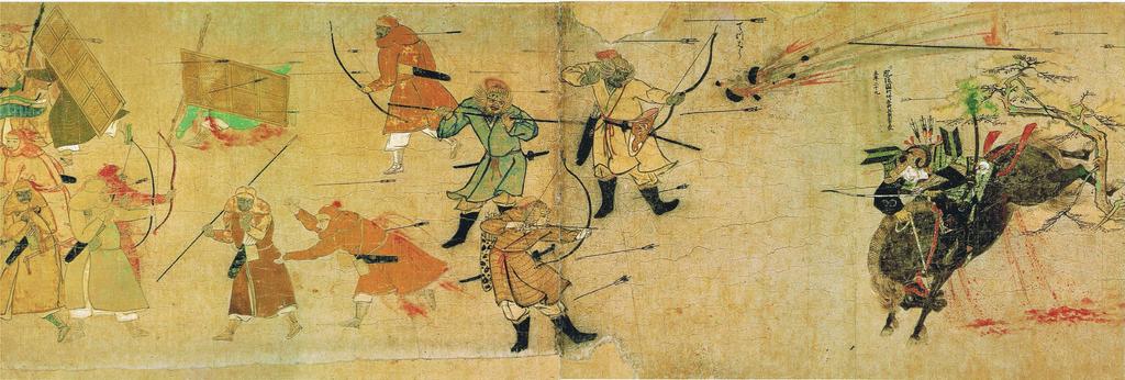 327 읽기 자료 ➌ 토론 수업 모형 예시 ➊ 몽고습래회사 일본에 상륙한 몽골군과 일본군 간의 전투를 그린 장면이다. 몽골의 침략과 동아시아 각국의 민족의식 성장 몽골의 침략은 주변국의 민족의식 성장에 영향을 주었습니다. 고려는 항복 이후 몽 골에게 많은 간섭을 받자 독자적인 정체성을 잃지 않기 위해 자신들의 뿌리와 역 사를 강조하였습니다.