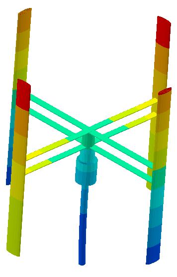 추헌호ㆍ심재박ㆍ오민우ㆍ김동현 (a) st mode(. Hz) (b) th mode(.9 Hz) mm 인타워를사용하였는데, 이는타워의가진응답결과를가시화시키기위해서이다. Fig.