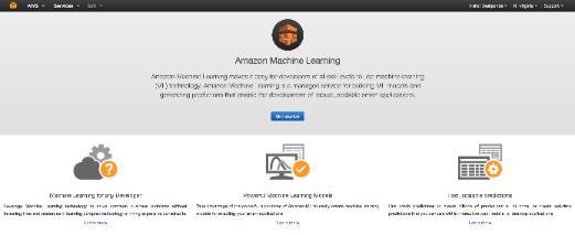 Machine Learning from AWS Amazon Machine Learning is a service that makes