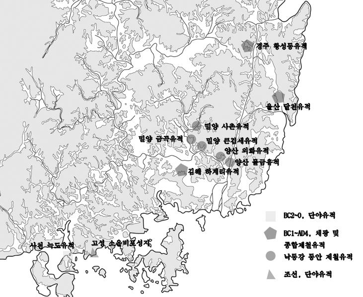 18 지역과 역사 40호 산 농소, 김해 상동, 양산 물금 일대에는 오래 전부터 노천 채굴된 흔적이 남아 있다.