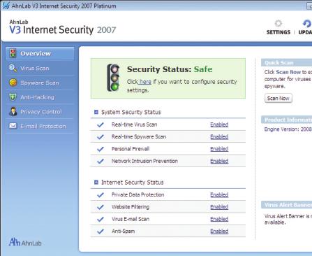 4 AhnLab, Inc. V3 Internet Security 007 Platinum Gdata GDATA 3 4 Kaspersky Internet Security 7.