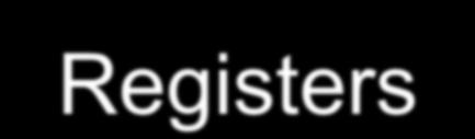 Registers Named storage locations inside the CPU, optimized for speed. Stores data, addresses, instructions, system status, and temporary arithmetic results 1.