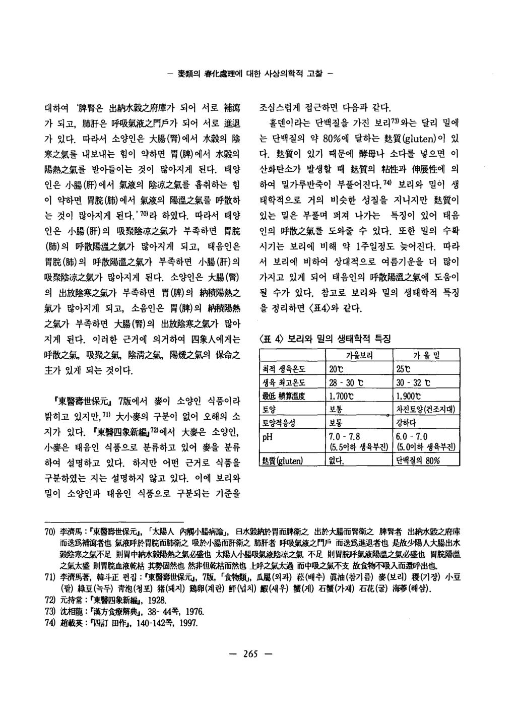 쫓類의훌 1 t s 훌理에대한사상의학적고찰 - 대하여 牌賢은出納水뤘之府庫가되어서로補爾 가되고 J J i I i } J f 은呼吸氣滾之門戶가되어서로進退 가있다 따라서소양인은大眼 뽑 ) 에서水뤘의陰 寒之氣를내보내는힘이약하면몹애후 ) 에서水殺의 陽熱之氣를받아들이는것이많아지게된다 태양 인은小陽 府 ) 에서氣滾의陰 i 京之氣를홉취하는힘 이약하연몹脫 뼈 )