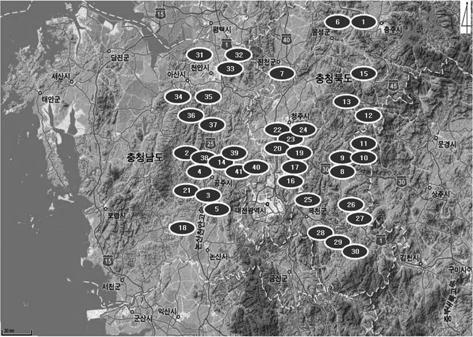 Investigation of Norovirus Occurrence and Influence of Environmental Factors 55 Fig Sampling stations in ChungCheong area The detection rate of norovirus in food service institutions, which using