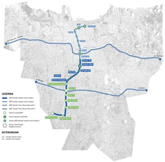 대중교통 (MRT) MRT(Mass Rapid Transit) 자카르타의교통현황 01 2024 년까지 2 개노선 110.8km 확충예정 남북연결노선 (23.8km) 1 1 단계 (15.7km) 2016 년말완공예정 7 개의지상정거장, 6 개의지하정거장 1 일 173,000 명승객수용 2 2 단계 (8.