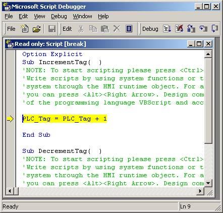 시스템기능과런타임스크립팅 12.5 디버깅 Microsoft Script Debugger 스크립트디버거가존재하지않으면, Microsoft(www.microsoft.com) 사로부터 "Microsoft Script Debugger"(scd10en.exe) 를무료로다운르드할수있습니다.