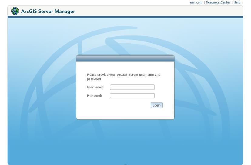 나중에 ArcGIS Server Manager 로그인을할경우에는윈도우시작 > 모든프로그램 > ArcGIS > ArcGIS 10.