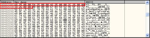 좀더간단히설명한다면 OriginalFirstThunk 의값 00002500 RVA 00402500 은 xul.dll 에서사용되는 API 함수의이름을가리키는배열을가리키는포인터이다. ollydbg 에서 E(Executable module) 창을열어서 xul.