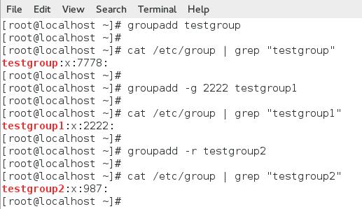 4.2.1 그룹생성 groupadd 그룹생성 - #groupadd testgroup - #groupadd -g