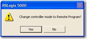Program 모드를선택하십시오. 컨트롤러모드를 Remote Program 모드로변경하기를원하는지묻는창이나타납니다. 3. Yes( 예 ) 를클릭하십시오. 4.