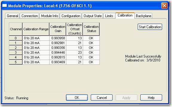 ControlLogix 아날로그 I/O 모듈캘리브레이션 11 장 Low 및 High 기준캘리브레이션을모두완료하고나면다음창에상태가표시됩니다. 16. Finish( 종료 ) 를클릭하십시오.