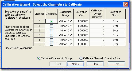 ControlLogix 아날로그 I/O 모듈캘리브레이션 11 장 6. Start Calibration( 캘리브레이션시작 ) 을클릭해 Calibration Wizard( 캘리브레이션마법사 ) 의지침을따르십시오. 중요 모든채널에서 에러 상태는이전캘리브레이션과정이 성공적이지못했다는것을나타냅니다. 모든채널에서성공적으로캘리브레이션을수행할것을권장합니다.