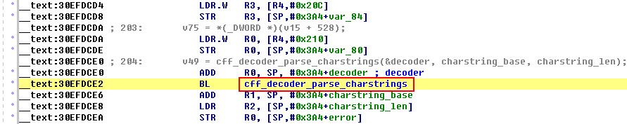 포맷을파싱하기위해 cff_decoder_parse_charstrings 함수를호출한다.