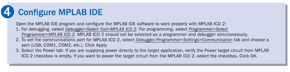 참고사항 MPLAB ICD2 와타깃보드의연결은기본적으로 5핀커넥션을이용하며, 기본적으로사용되는잭은