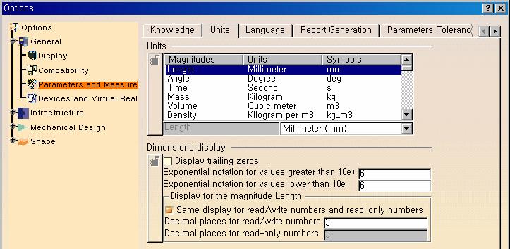 Parameter Tree View With value With formula Parameter names