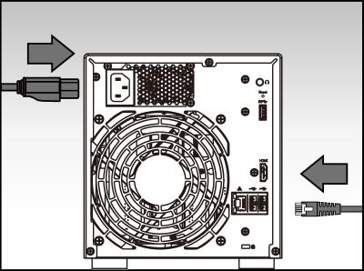 2.2. NAS 연결및켜기 NAS 를전원공급장치에연결합니다. 이더넷케이블을사용하여 NAS 를공유기 ( 라우터 ), 스위치또는허브에연결합니다.
