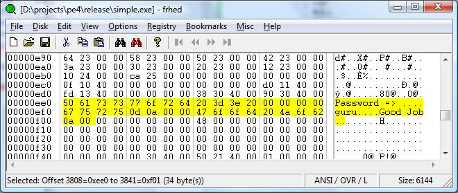 }, NULL); int _tmain(int argc, _TCHAR* argv[]) { TCHAR buf[80] = {0,}; Print(_T("Password => ")); DWORD readed; ReadConsole(GetStdHandle(STD_INPUT_HANDLE), buf, 80, &readed, NULL); if(lstrcmp(buf,