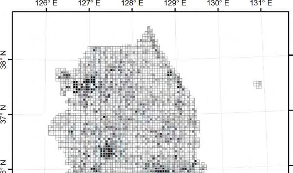 June 7-8, 2011 Figure 3. The distribution of forest fire by 5 km quadrat count.