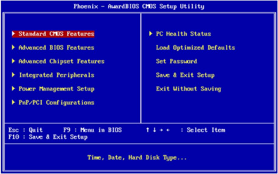 성공적으로 BIOS setup 유틸리티에액세스되면아래와같이메뉴제목과작업으로나누어진 BIOS Setup Utility 화면이나타납니다. 화살표키를이용하여원하는제목을선택한다음 <Enter> 를누릅니다.