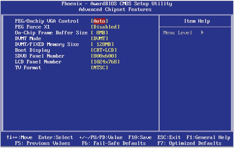 Advanced Chipset Features PEG/Onchip VGA Control Graphic Card 선택설정입니다.