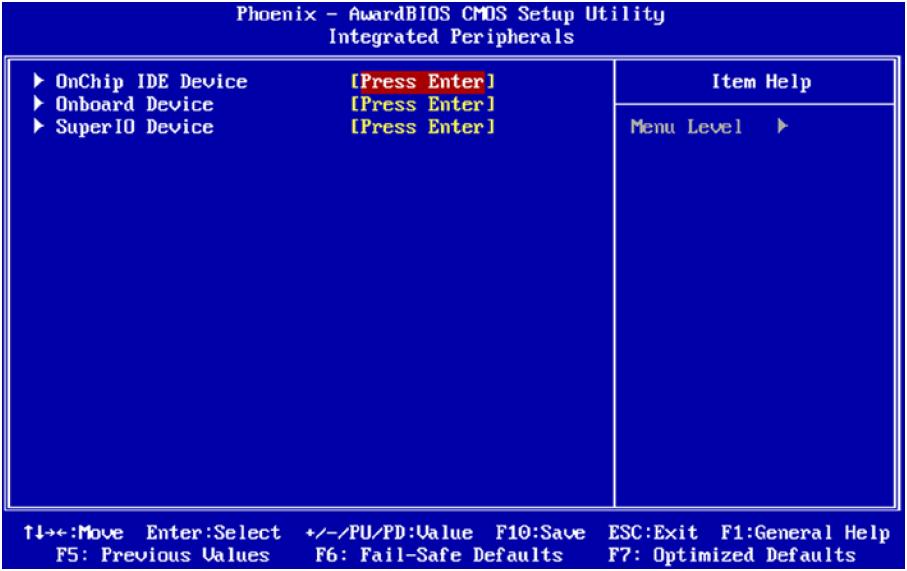 Integrated Peripherals OnChip IDE