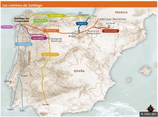산티아고가는길의종류