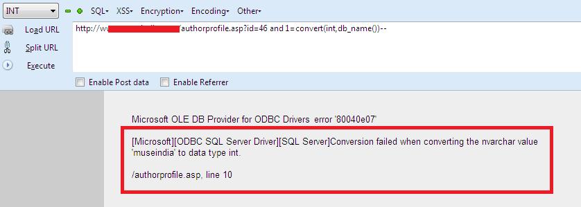 Error Based SQL