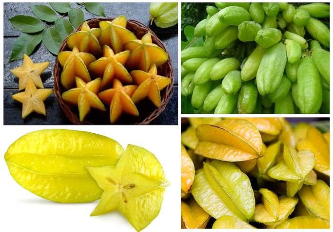 스타프루트 ;Star Fruit( 인니 ; 블림빙 Blimbing) 직각으로자르면정말이름처럼별모양이된다.