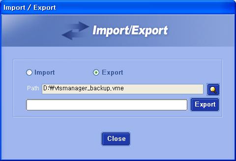 Import/Export 창을실행합니다.