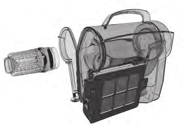 Remove the cyclonic filter by pulling out the filter grip.