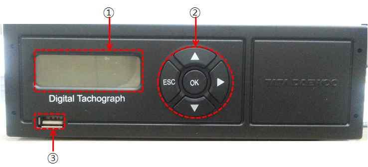 구분 내용 기기각부의명칭및기능 1 Display 부 : Graphic LCD 를사용하여시스템의정보 ( 시간, 속도, RPM 등 ) 및차량의주행상태를나타내기위한심볼을표시 정지기호 E 오류기호 주행중기호 공회전기호 2 Button 부 : 정보화면, 메뉴화면, 장비설정화면을진입하거나확인할수있는방향키 기기소개 설정및기타메뉴상태로진입할경우 OK 버튼을 1 초