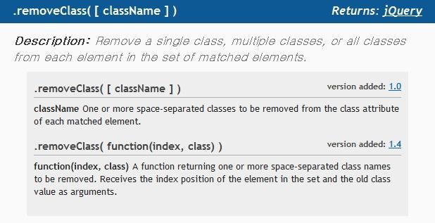 4..removeClass().