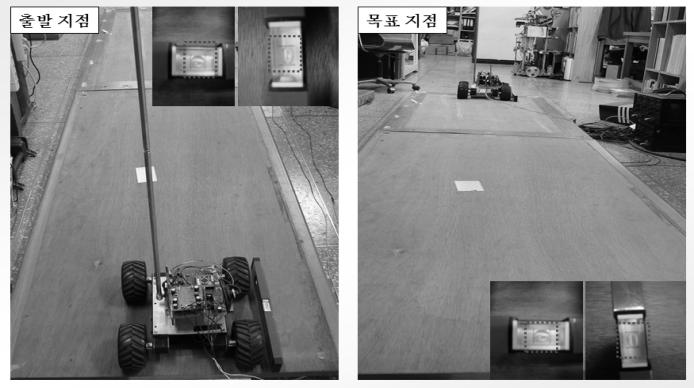 116 로봇학회논문지제 5 권제 호 (010. 6) 그림 7. 평지자동주행을위한실험환경 8에각각도시되어있다. 또한수평계를사용하여지면이편평하다는것과경사면이있다는것을보여주고있다. 그림 7과같은환경에서의주행실험결과가그림 9에도시되어있으며, 그림 9의 (a) 와 (b) 는각각역진자의인코더값과바퀴의인코더값을나타내고있다.