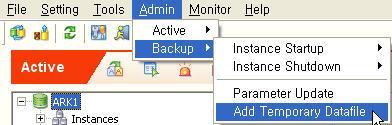 -. Add Temporary Tablespace Backup Database 의 Temporary