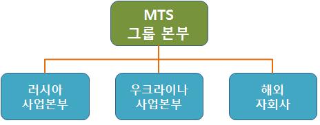 조직현황 조직도 MTS 그룹사업부구조 o 러시아사업본부는 10 개지역에대한사업을담당하고있음.