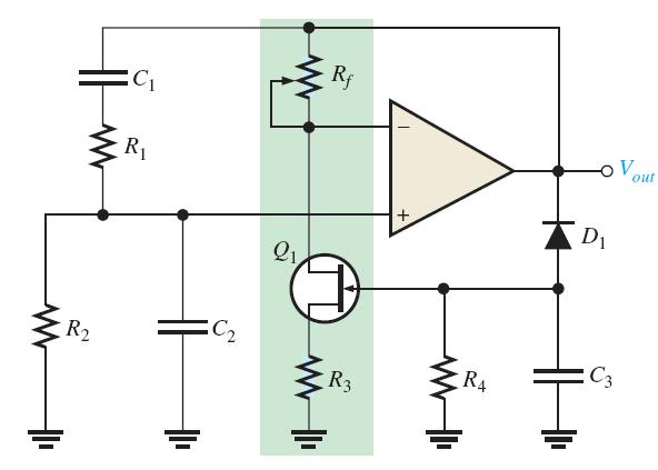 Wien-bridge oscillator - A better method to control the gain uses a JFET as a