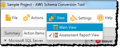 스키마 변환 스키마를 변환하려면 1. [View], [Main View]를 차례로 선택합니다. 2. 소스 데이터베이스의 스키마를 표시하는 왼쪽 패널에서 변환할 스키마 객체를 선택합니다. 객체의 컨텍 스트(마우스 오른쪽 버튼 클릭) 메뉴를 열고 [Convert schema]를 선택합니다. 3.